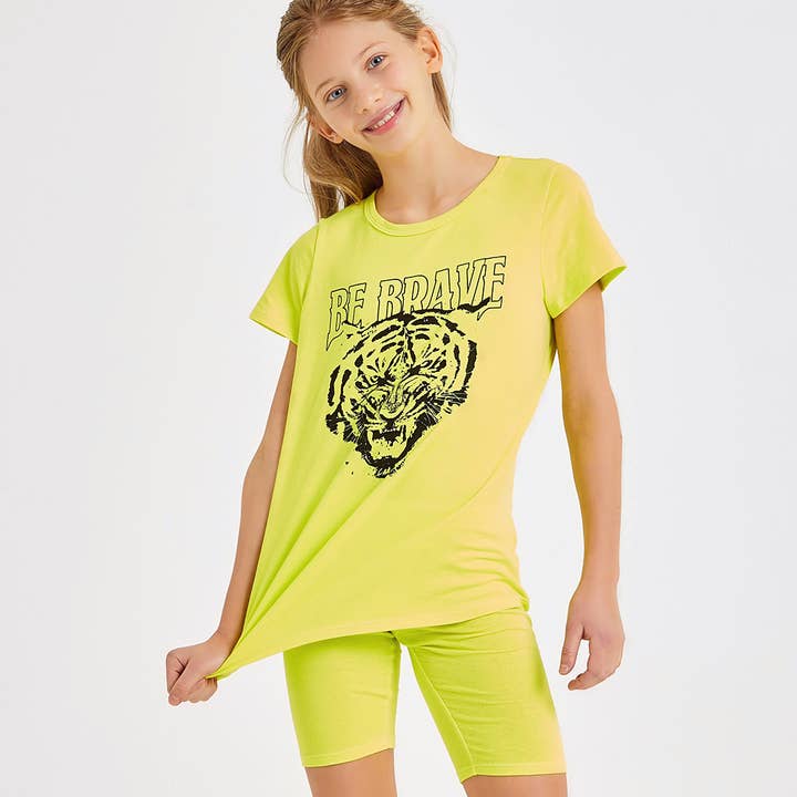 Good Girl – Großhandel Top- & Shorts-Set – Kinder – Kinder Tiger Grafiktop und kurzes Set7