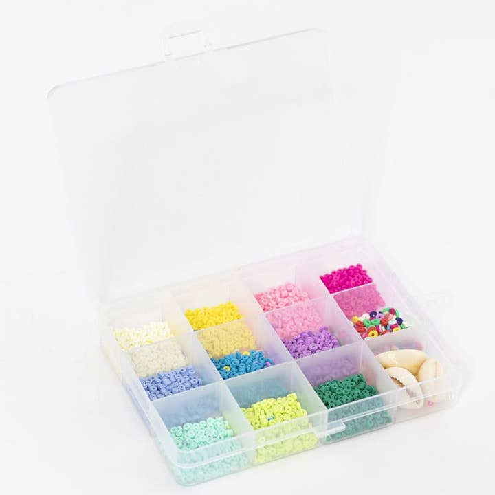La Petite Épicerie - Wholesale Beads - Box of 11 POP colors of 3mm Heishi beads + accessories8