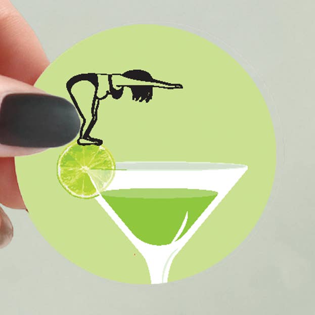 Martini Dive - Cocktail Hour Sticker for wholesale by Laura Pomarius