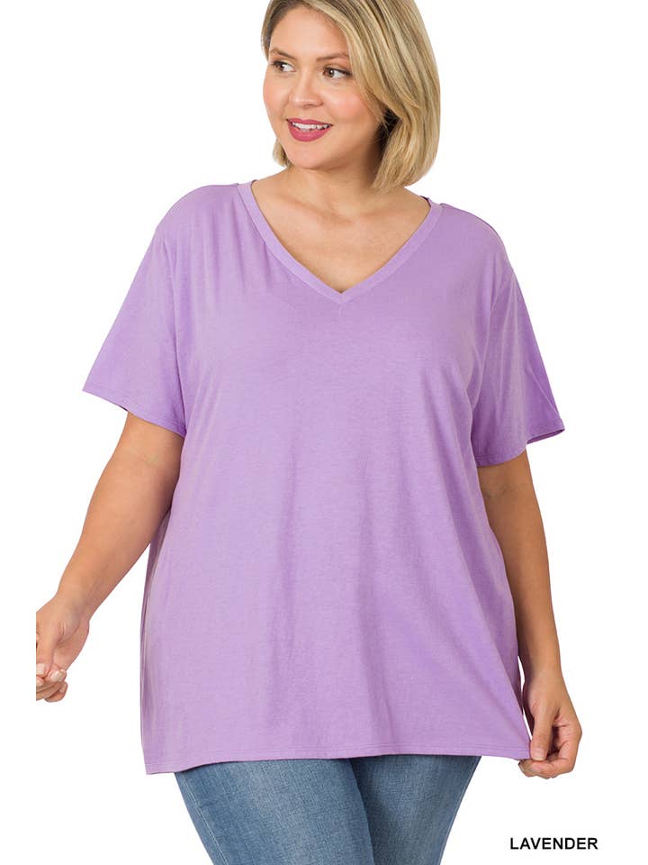 Vanilla Monkey - Wholesale Tunic - Women's - Plus Boyfriend V-Neck Tee