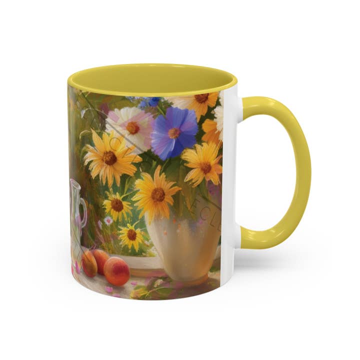 Slay Eclectic – wholesale Kaffekoppar – Färgglad Blommig Designmugg - 11oz Kaffekopp för Naturälskare, Färgglad Blommig Mugg, AI Konst Kaffekopp, Livfullt Blommönster, Keramisk Mugg7