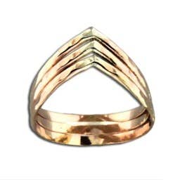 Triple Half Round V Ring for wholesale by Mark Steel Jewelry