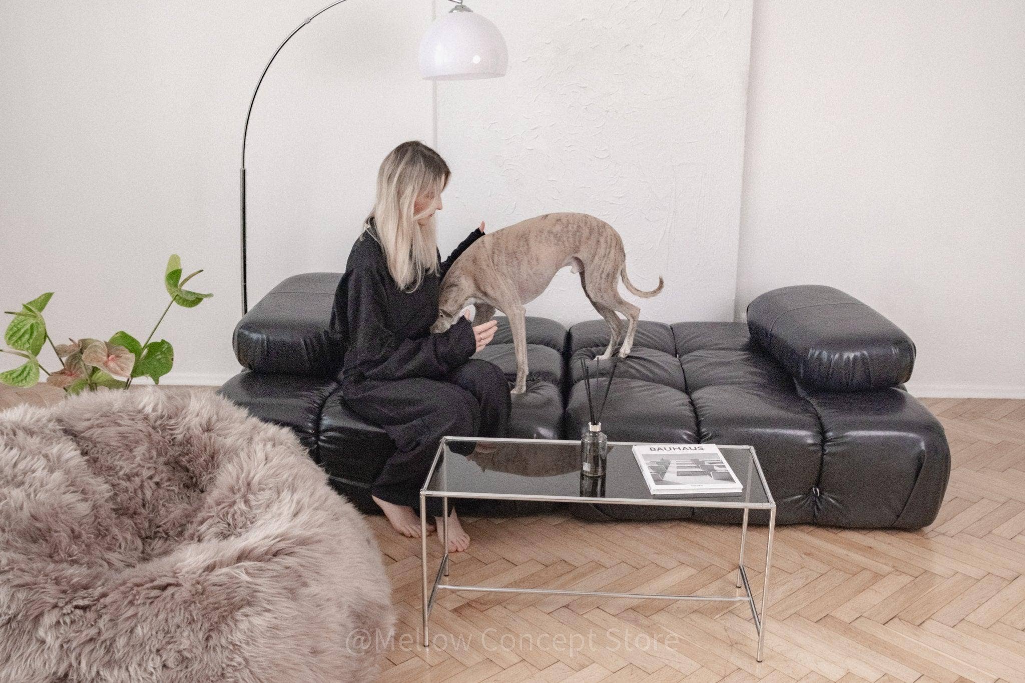 Mellow - Wholesale Pouf - Natural Sheepskin Beanbag - Greige4