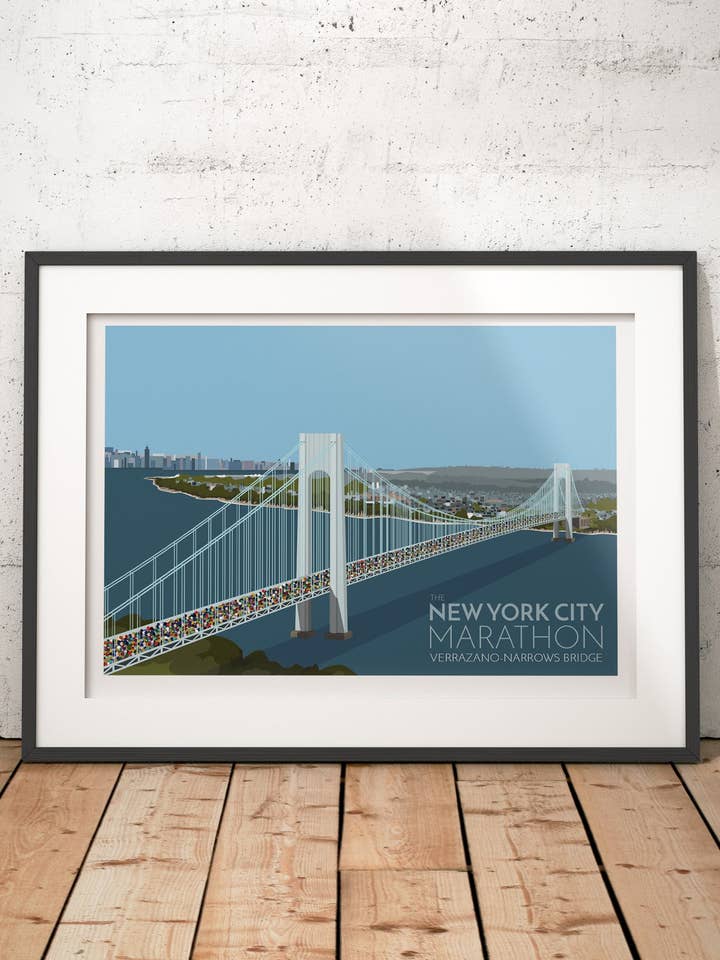 New York Marathon Travel Poster (UNFRAMED) for wholesale by Georgina Westley Art & Design