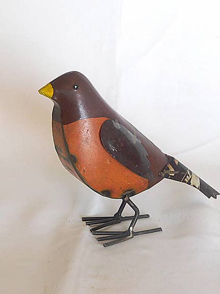 Robin Bird Recycled Metal Animal for wholesale by Everyday Artifact