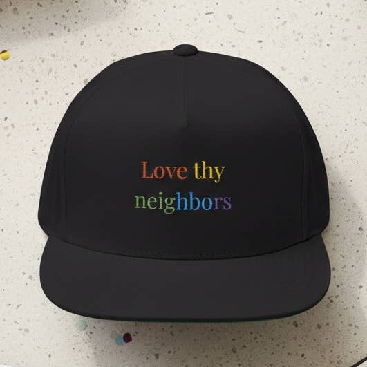 Embroidered Cap "Love thy neighbors" for wholesale by Cray Clothing Company