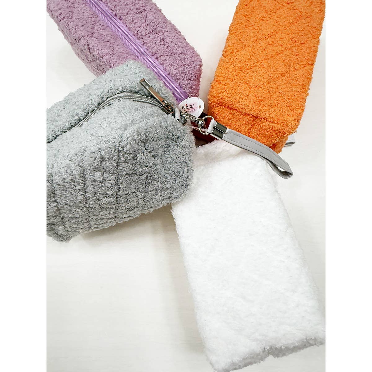 MIX COLOR Soft Plushie Teddy Cloth Light Weight Cosmetic Bag for wholesale on Faire8