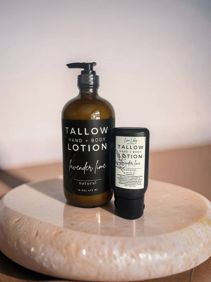 Lavender Lime Tallow Lotion for wholesale by Love Libby LLC