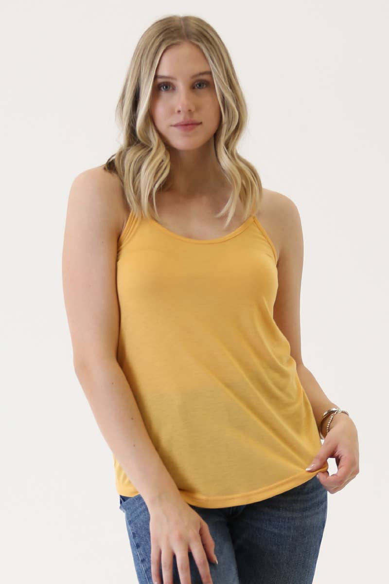 ANGIE - Vente Caraco – femme - DÉBARDEUR CAMISOLE À OURLET ARRONDI X2543-ASIS À DOS NAGEUR11