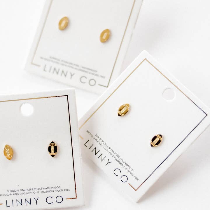 LINNY CO - Wholesale Stud/Post Earrings - Screwback Stud Earrings - Football14