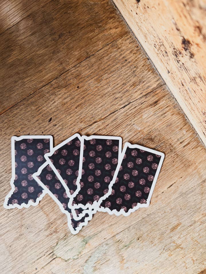 Indiana Sticker with Pink Flower Pattern for wholesale by Left Grain