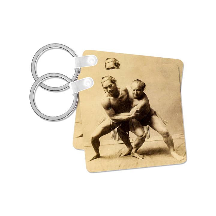 3dRose - Wholesale Keychain - Unisex - 3dRose, Vintage Rare Japanese Sumo Wrestlers in Action Circa 1890s Old Japan, Key Chain7