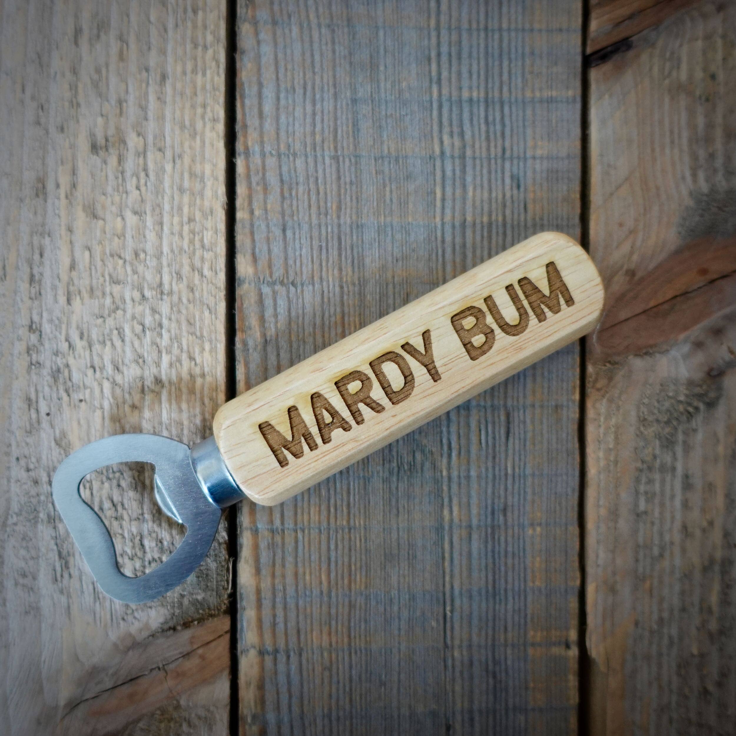 EllieBeanPrints - Wholesale Bottle/Wine Opener - Derbyshire Midlands Dialect Wooden Handle Bottle Openers0