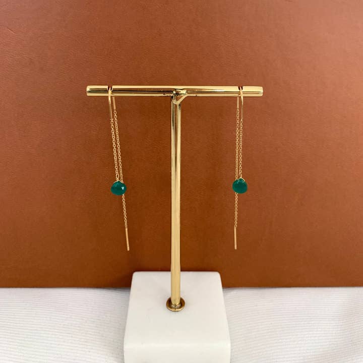 Victoire Collection - Vente Boucles d'oreilles pendantes - Boucle d'oreille chaine traversante acier1