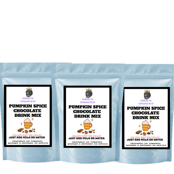 Premium Chocolate Drink Mix- Pumpkin Spice- 3 Pack for wholesale by Oba's Snacks