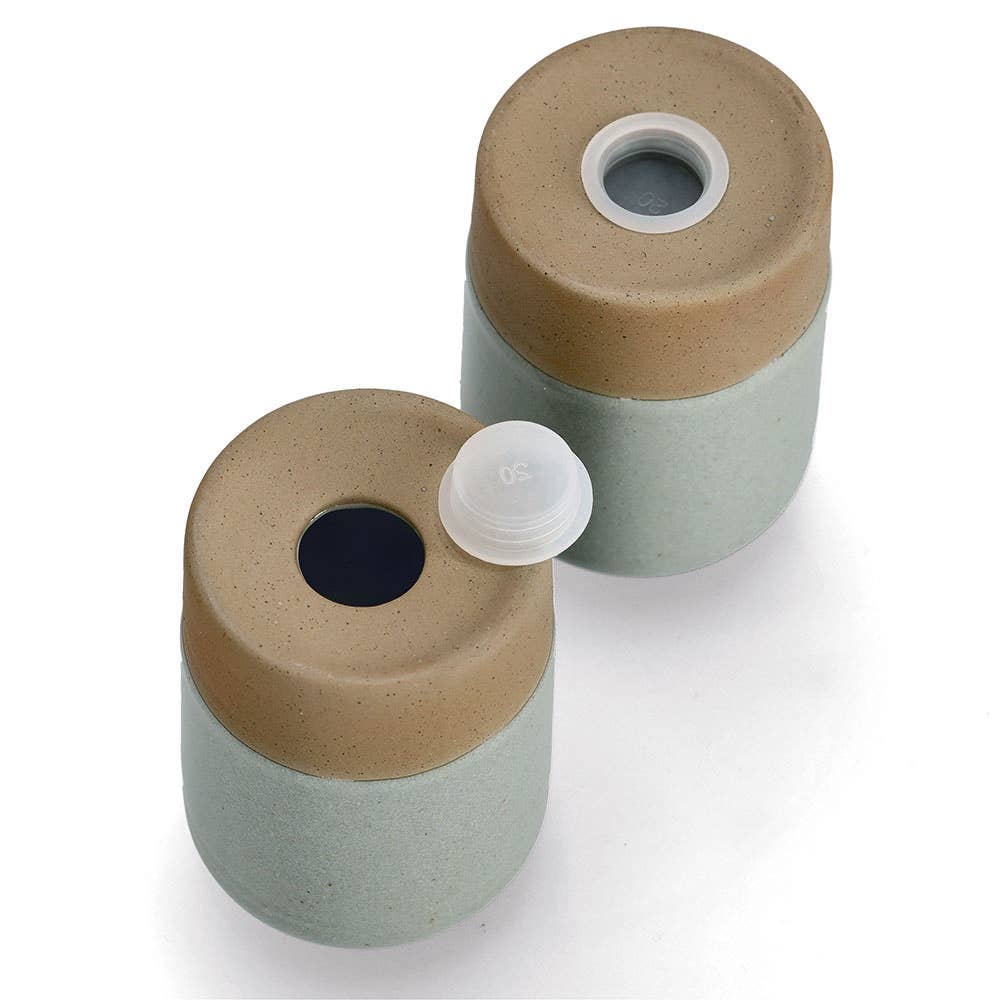 green blue Salt/Pepper Shaker Set, 2-Piece, Stoneware for wholesale on Faire2