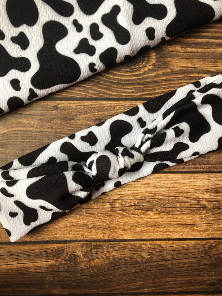Cow Print Headband for wholesale by South Coast Sewn