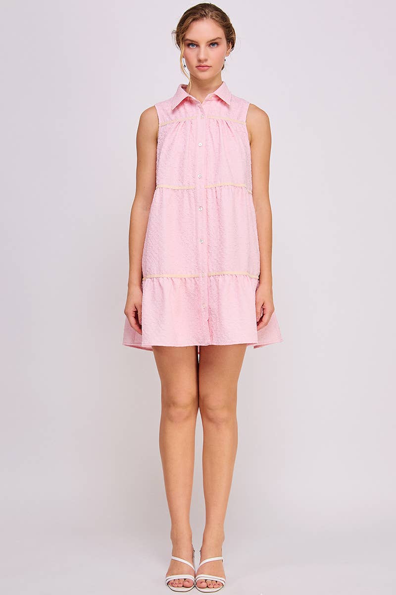 AIBLEE - Venta al por mayor Vestido - Mujer - Vestido mini de vuelo abotonado - Sin mangas17