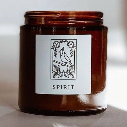 Spirit 3.4oz Small Fine Fragrance Holiday Amber Jar Candle for wholesale by Herland Home
