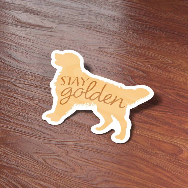 Sentinel Supply - Wholesale Sticker - Stay Golden - Cute Golden Retriever Dog Sticker1