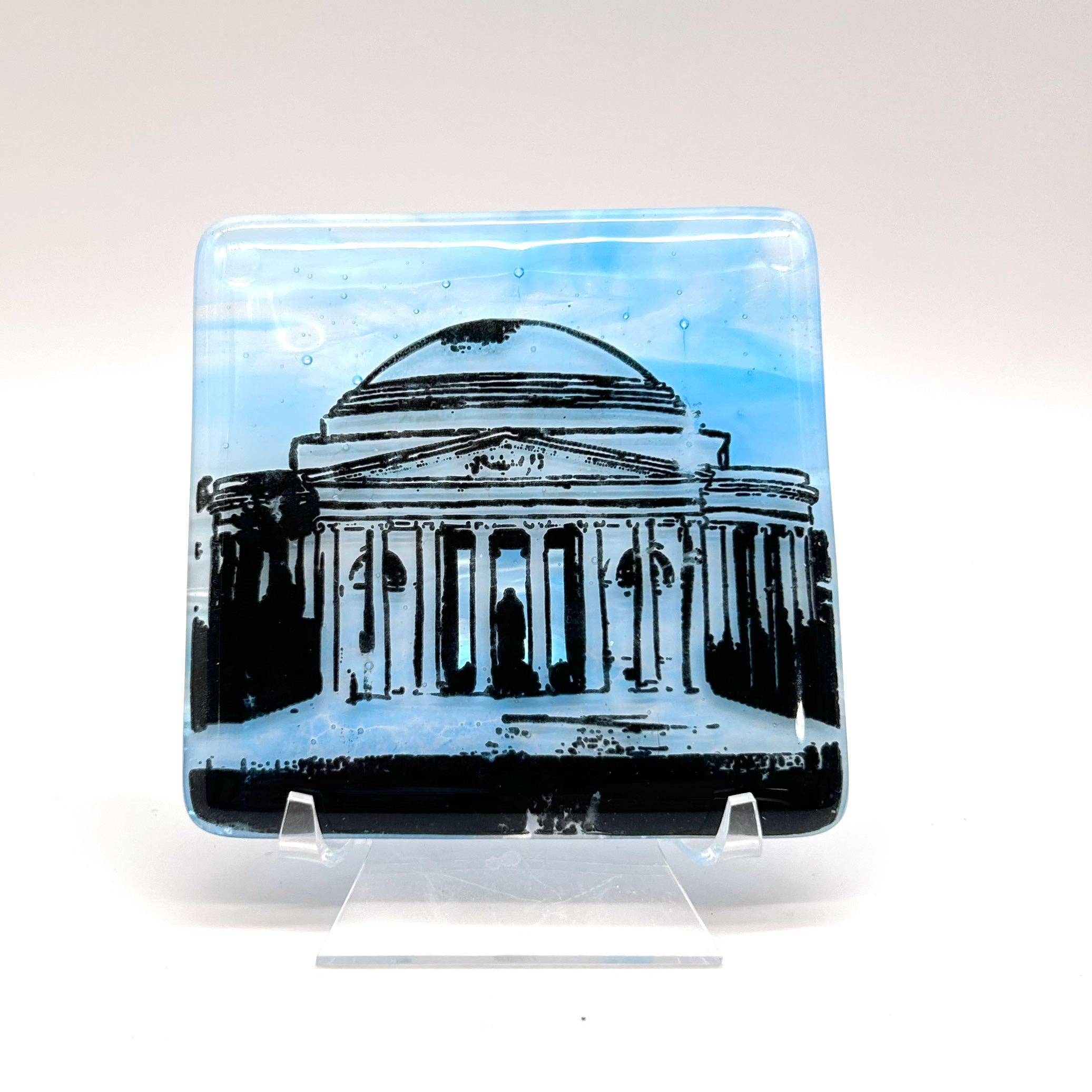Kiku Handmade | Contemporary Fused Glass Home Goods - Wholesale Decorative Plate/Dish/Bowl - Washington DC Jefferson Memorial Fused Glass 4.5" Catch-all Dish1
