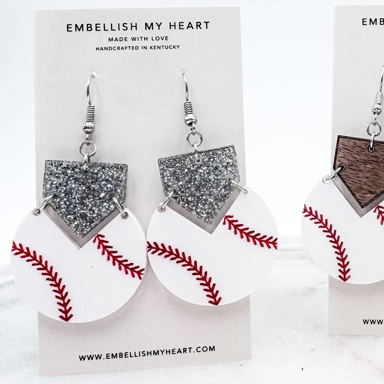 Embellish My Heart - Wholesale Dangle Earrings - Home Plate All-Star Baseball Softball Earrings – Game Day Jewelry for Moms, Fans + Players (Personalized Option!)3