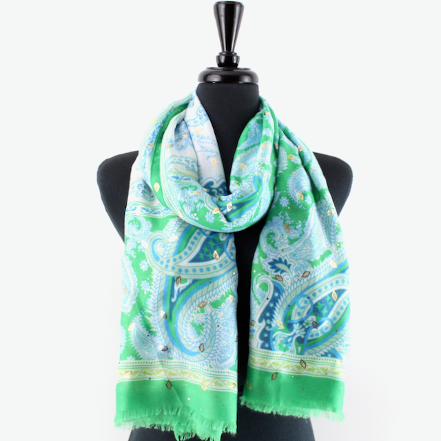 Pretty Persuasions – wholesale Halsduk - Dam – S24024 Fängslande lättviktssjal med guldmetall8