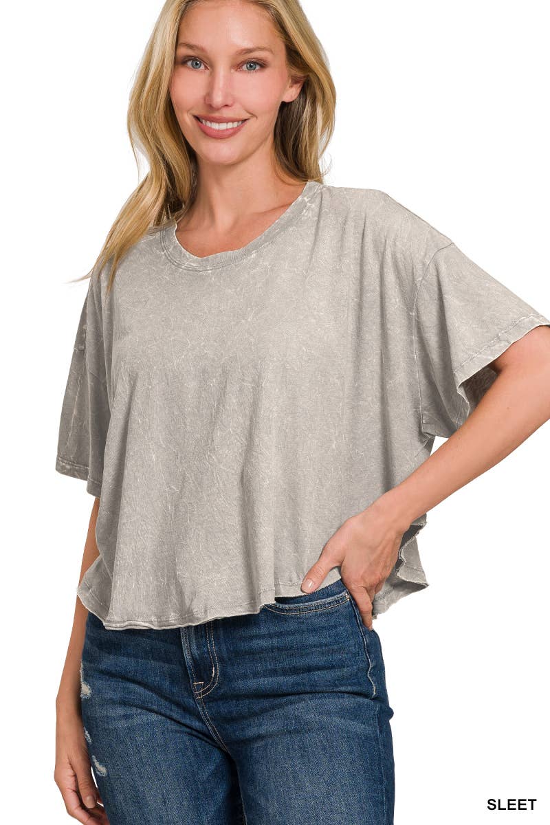42POPS – wholesale T-shirt – women's – "._ SI-25351 Vintage Washed Short Sleeve Top As shown54