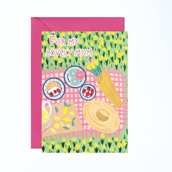Picnic For Mum Card for wholesale by Charlotte Farr Illustrations