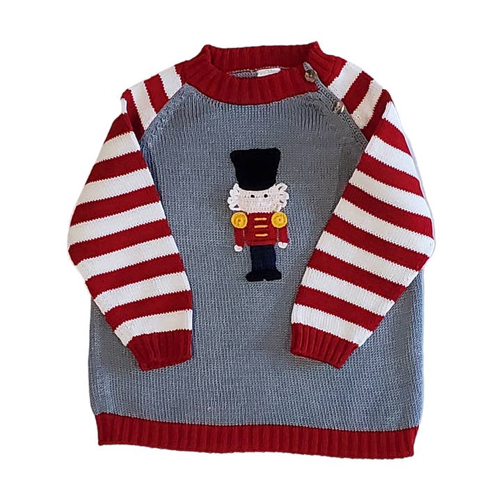 Suéter con muñeco Cascanueces tejido a mano para venta al por mayor de Melange Collection