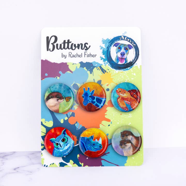 Set de 2 boutons Wildlife Pinback pour la vente par Alasse