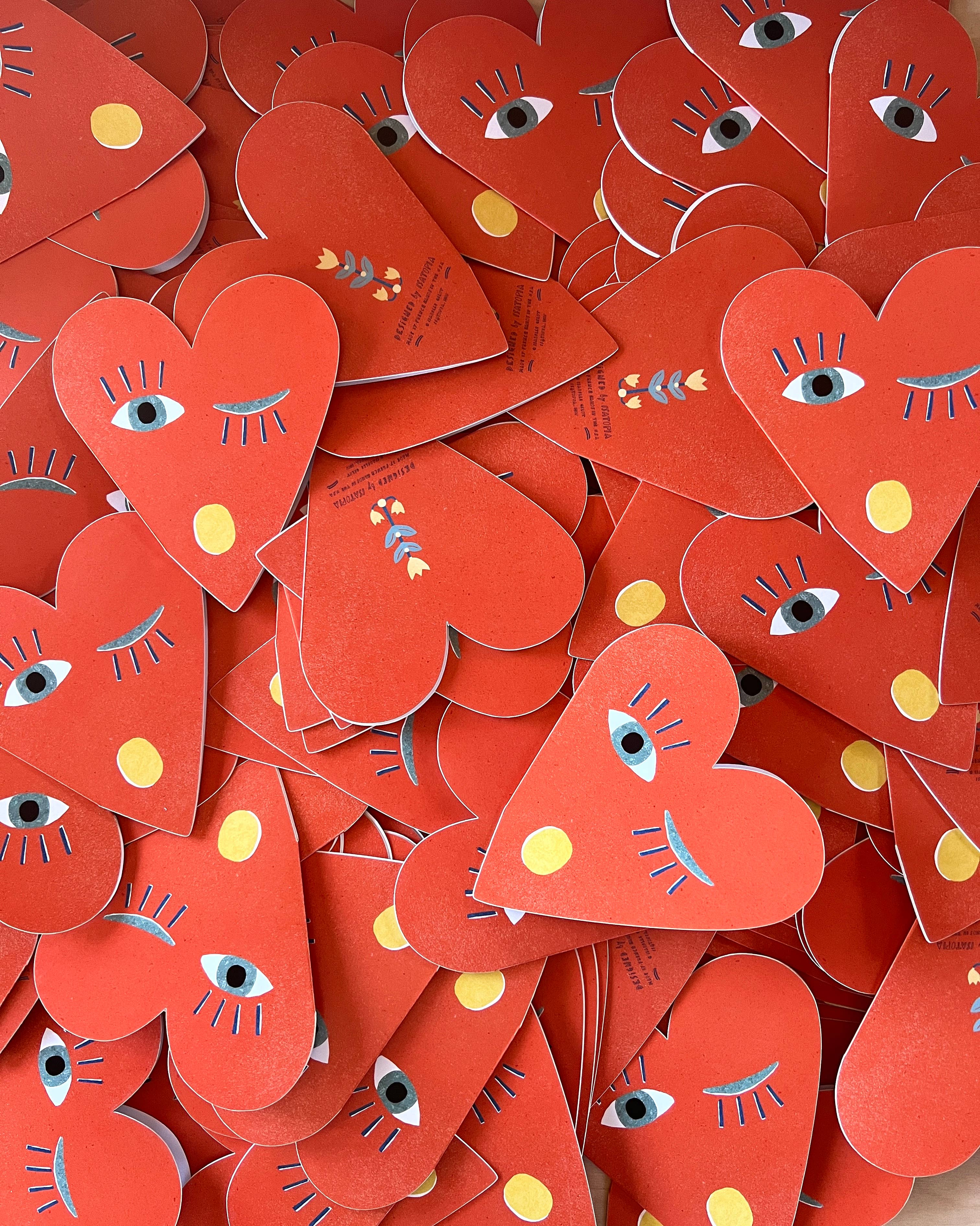 Isatopia - Wholesale Gift Tag - Heart Blink Mini Cards - box of 62