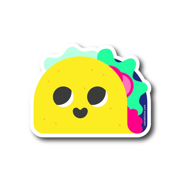 Autocollant Happy Taco pour la vente par rashellchoo.com