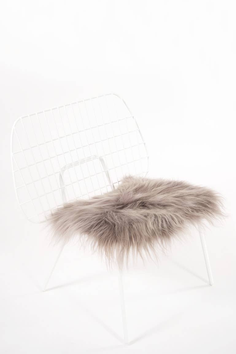 Black Sheep (White Light) - Wholesale Chair Cushion - Mineral Icelandic Sheepskin Chair Pad3
