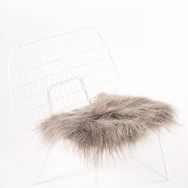 Black Sheep (White Light) - Wholesale Chair Cushion - Mineral Icelandic Sheepskin Chair Pad3
