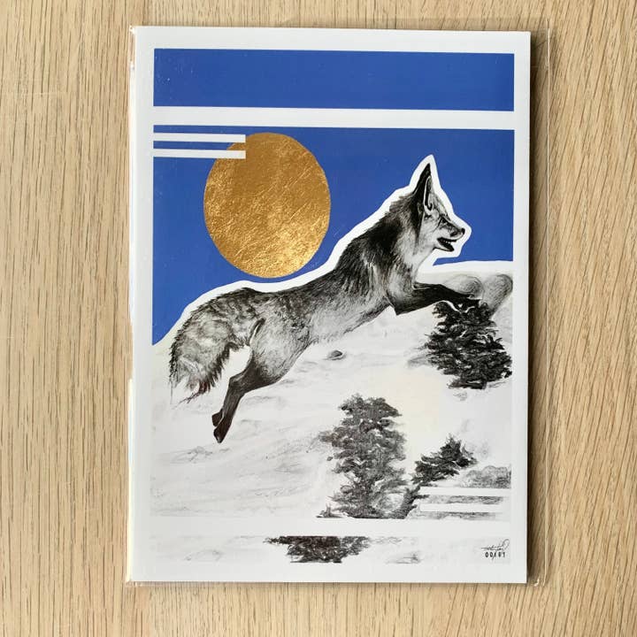 Jumping Fox Blocking Art Print (00161) for wholesale by Tasha Fay