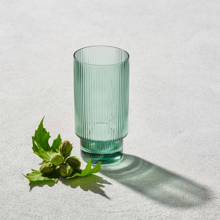 Kadra Kitchenware – Engroshandel Vinglas – Vikko Decor - Malibu, Riflet Glas, Grøn, FLERE FORMER
