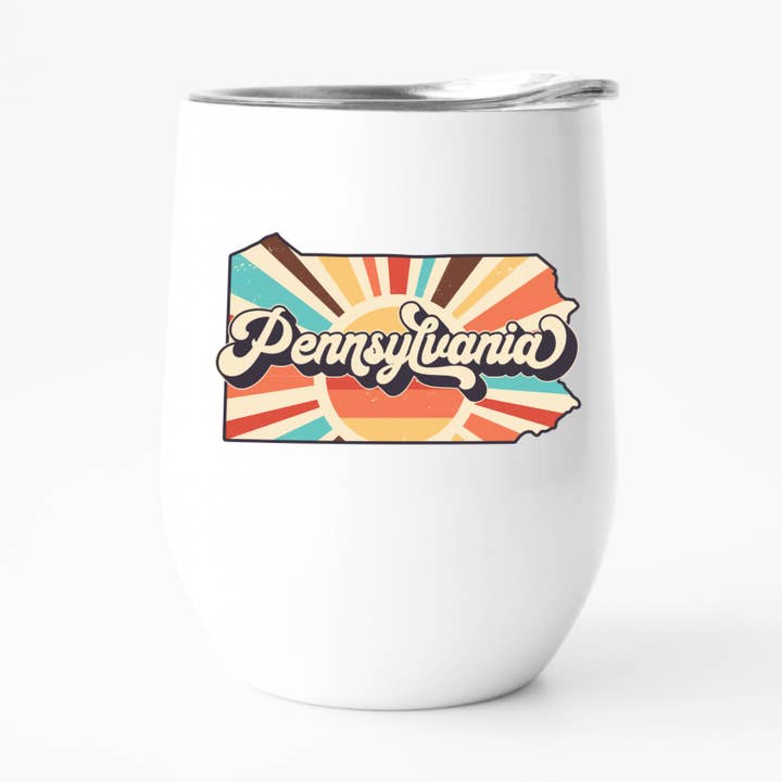 Gobelet à vin rétro de Pennsylvanie, gobelet State Pride pour la vente par Fbombs & Booze