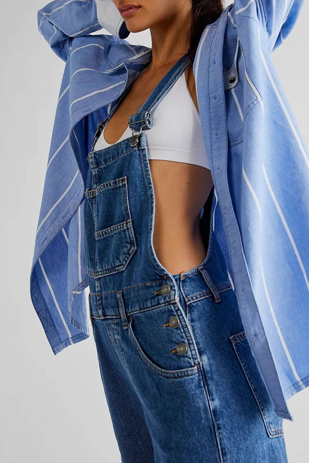 Rosa Clothing - Wholesale Overalls - Women's - vintage washed Denim overalls4