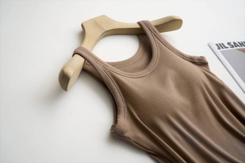 HIDDENBRAND - Wholesale Tank Top - Women's - Essential Basic Rib Soft tank top w built in bra9