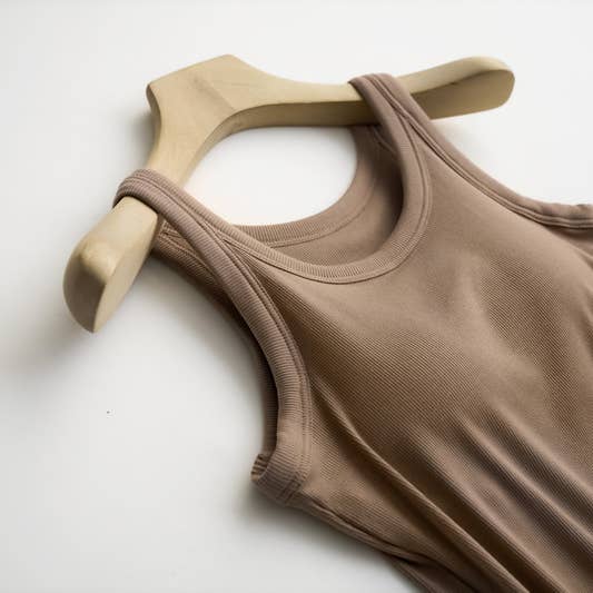 HIDDENBRAND - Wholesale Tank Top - Women's - Essential Basic Rib Soft tank top w built in bra9