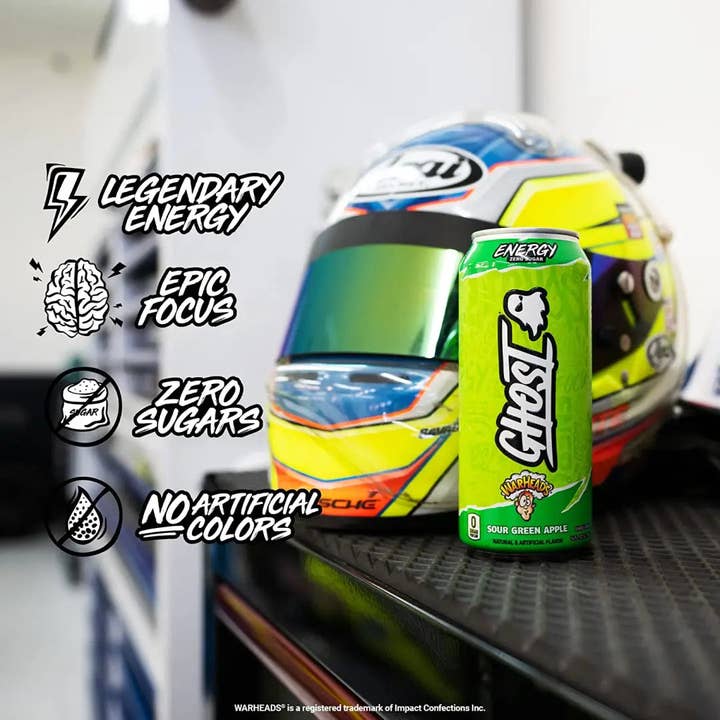 Echo Sales Canada - Wholesale Sports/Energy Drink - GHOST ENERGY WARHEADS Sour Green Apple- Sugar Free Energy Drink - 12-Pack, 16oz Cans