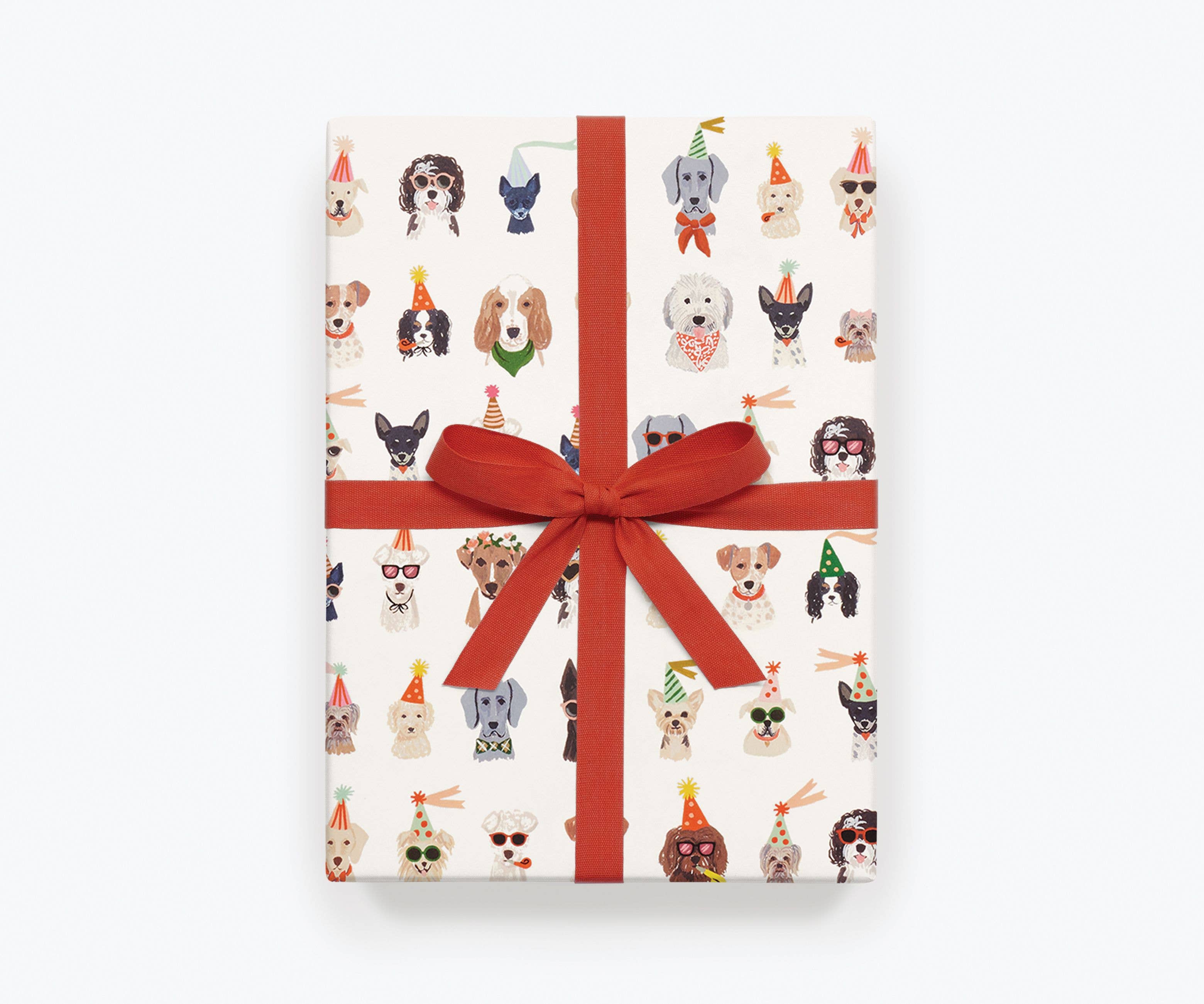 Rifle Paper Co. - Wholesale Flat Wrap - Roll of 3 Party Pups Wrapping Sheets