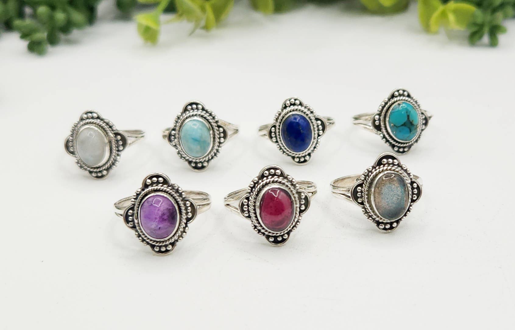 Meraki Gemstones – Engroshandel Statementring – Turkis/kobber konglomerat ædelsten sterlingsølvring7