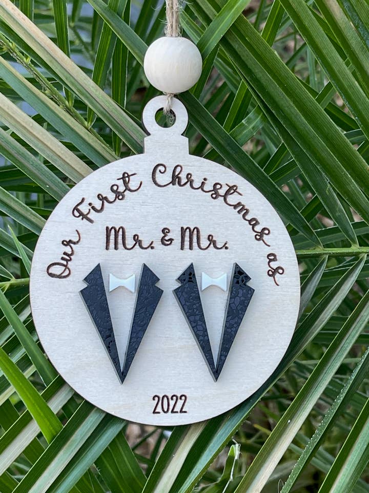 Mr and Mr My First Christmas Ornament for wholesale by BUBBLEHEAD INK
