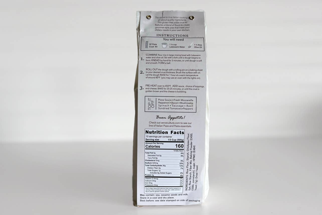 Verve Culture - Vente Coffret de cuisine - Kit pour pâte à pizza italienne sans gluten - 500 g - Farine pour pizza2