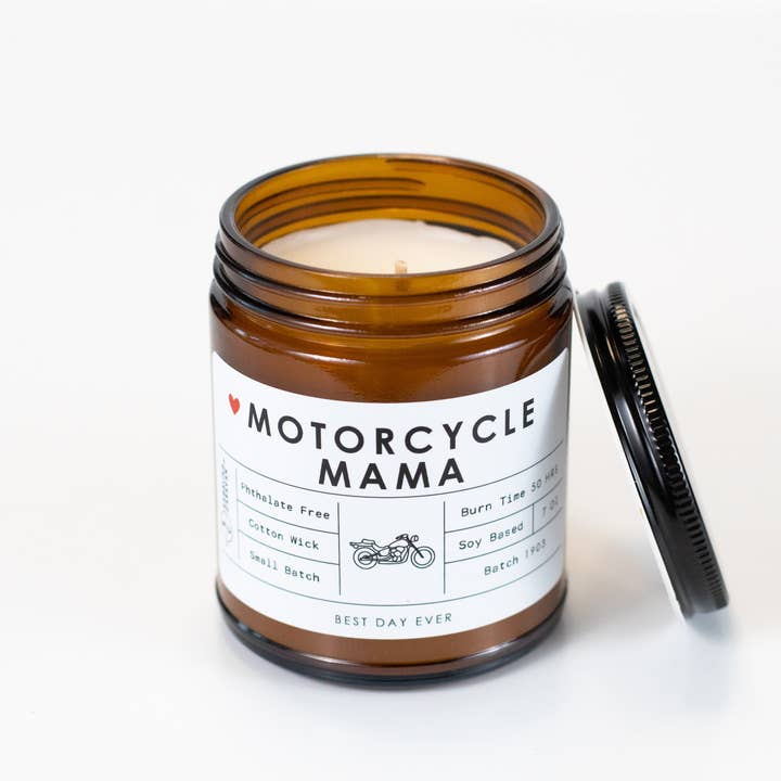 Rambling Caravan - Wholesale Jar/Filled Candle - Motorcycle Mama Candle