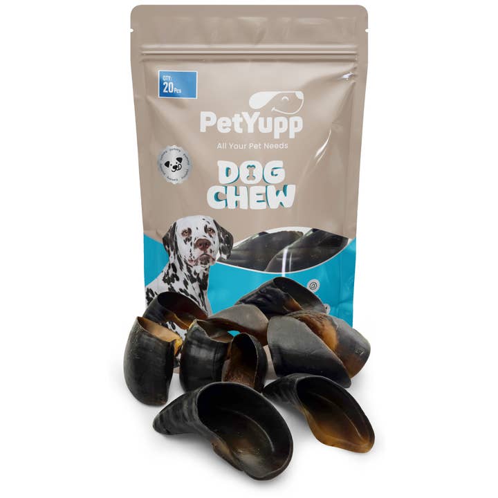 Water Buffalo Hooves Dog Chew - 100% Natural Dog Treats , No Artificial Color & Flavor - 20 pcs for wholesale by PetYupp