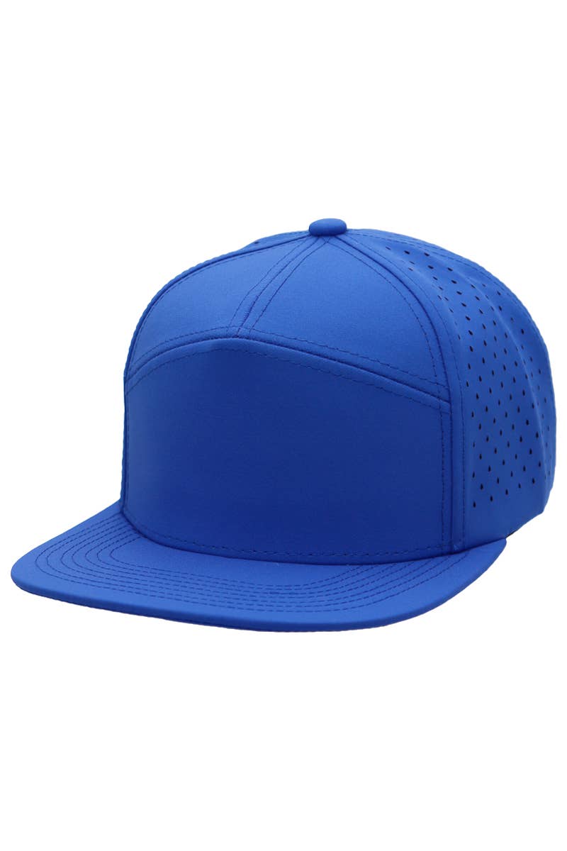 Cap Zone - Wholesale Flat Brim Cap - Men's - 7 Panel Perforated Cotton Poly Blend Snapback20