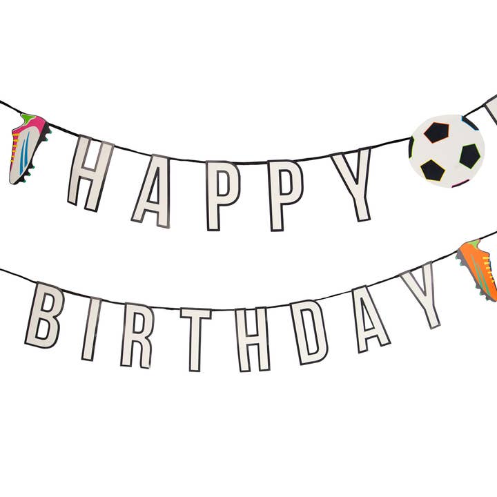 Happy Birthday Football Garland | 3m | Kids Party | for wholesale by Talking Tables UK
